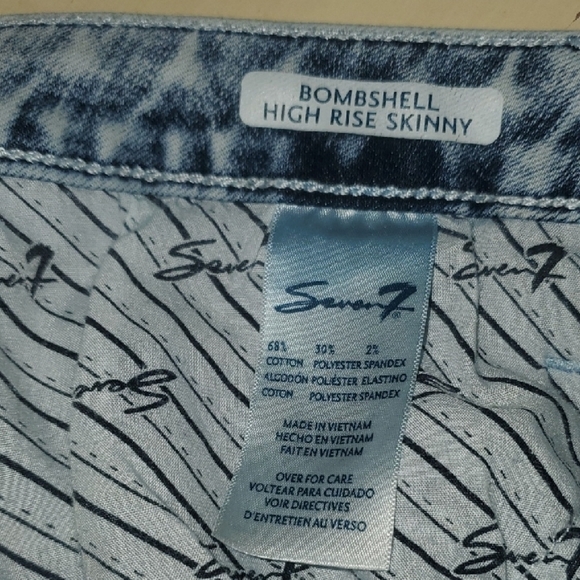 Seven7 jeans womens size 12 light blue bombshell high rise skinny - Picture 10 of 11